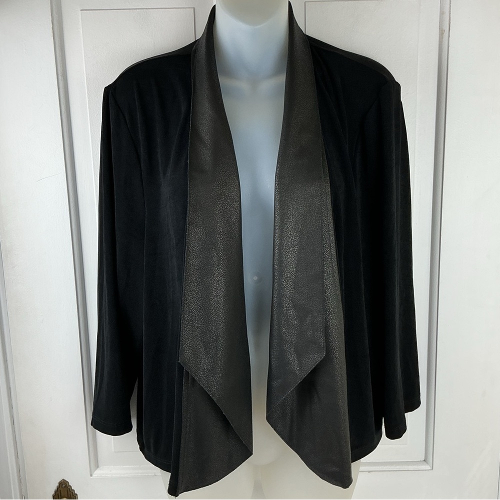 Chico’s Travelers Open Draped Jacket Cardigan Size XL